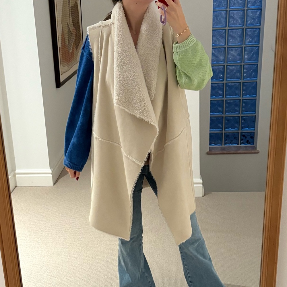 Faux Shearling/Suede Vest